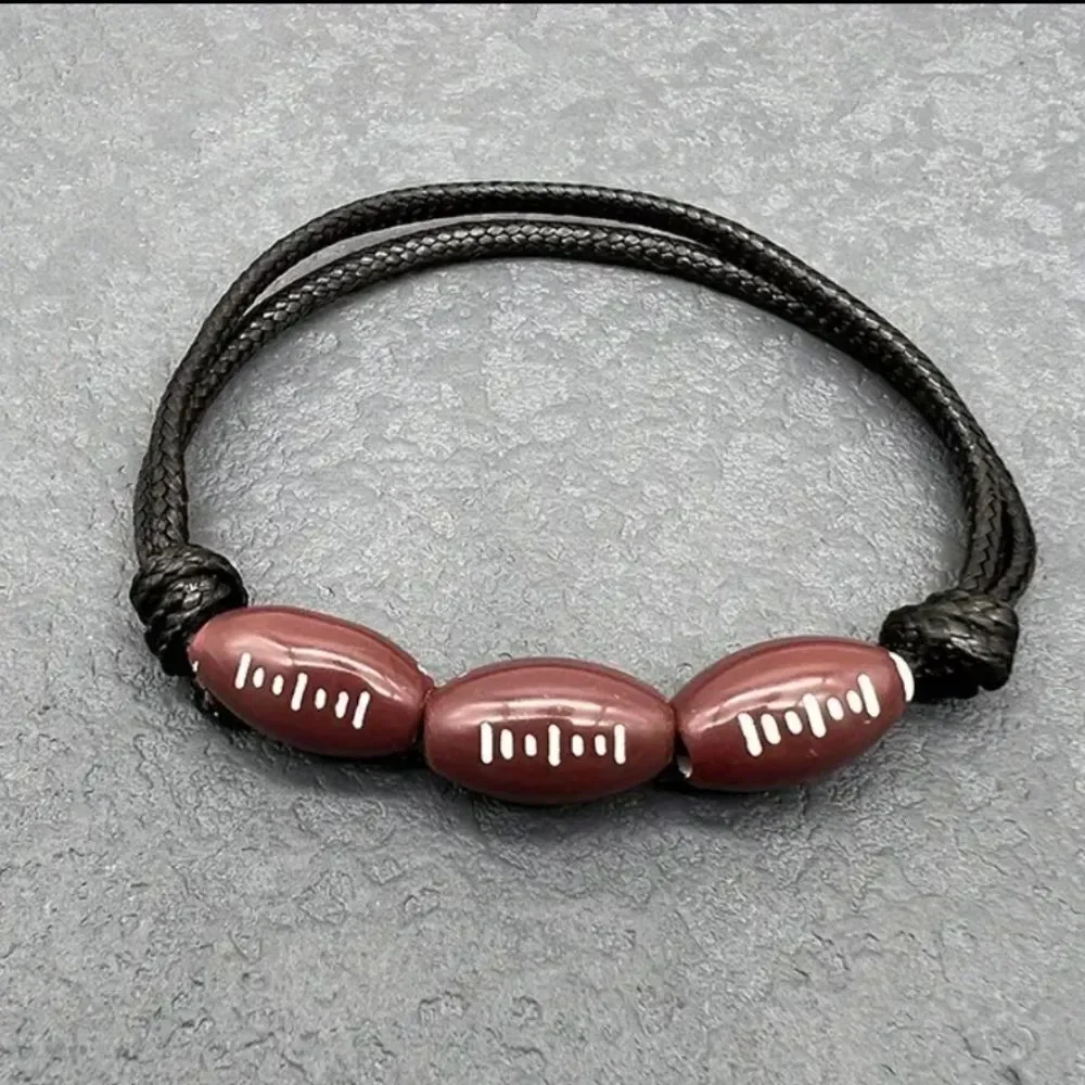 Unisex kids' football adjustable charm bracelet